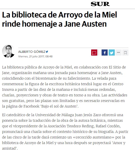 21/07/2017 - La biblioteca de Arroyo de la Miel rinde homenaje a Jane Austen - Alberto Gómez